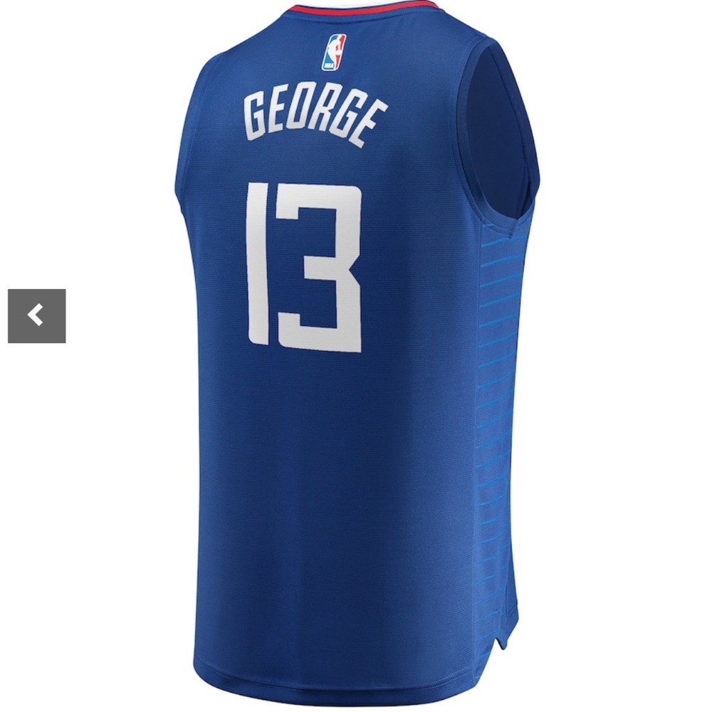 Like New Fanatics NBA LA Los Angeles Clippers Paul George Basketball Jersey Blue